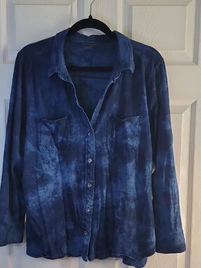 Rock & Republic Indigo Tie-Dye Button-Down Shirt